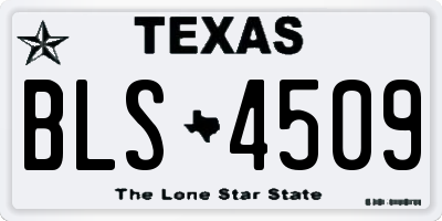 TX license plate BLS4509