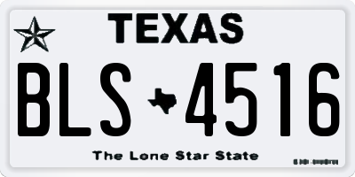 TX license plate BLS4516