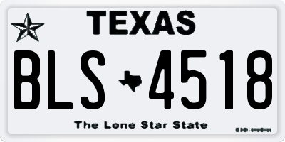 TX license plate BLS4518