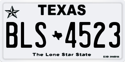 TX license plate BLS4523
