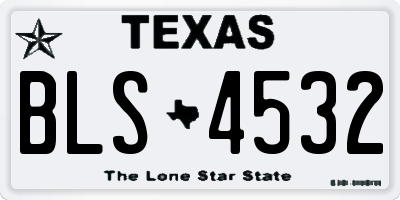 TX license plate BLS4532