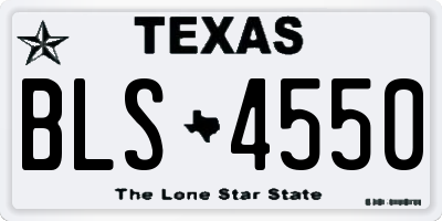 TX license plate BLS4550