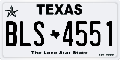 TX license plate BLS4551