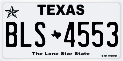 TX license plate BLS4553
