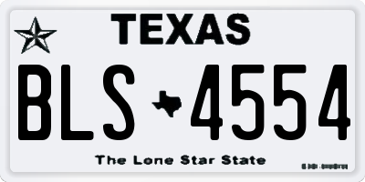 TX license plate BLS4554