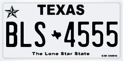 TX license plate BLS4555