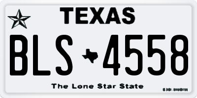 TX license plate BLS4558