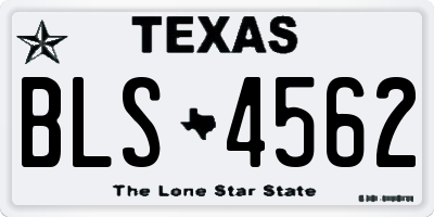 TX license plate BLS4562
