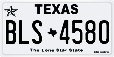TX license plate BLS4580