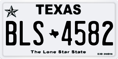TX license plate BLS4582