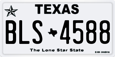 TX license plate BLS4588