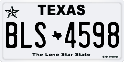 TX license plate BLS4598