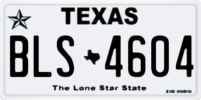 TX license plate BLS4604