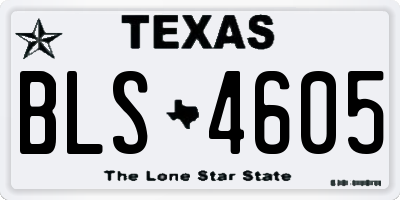 TX license plate BLS4605