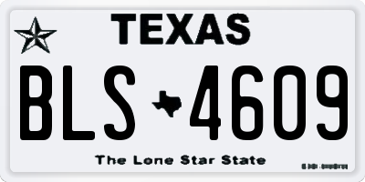 TX license plate BLS4609