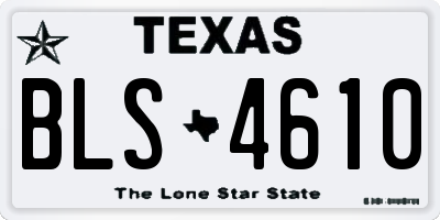 TX license plate BLS4610