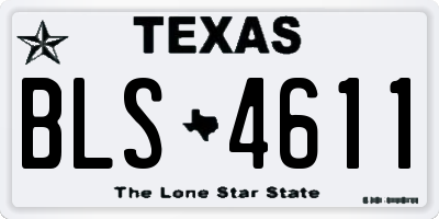 TX license plate BLS4611