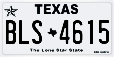 TX license plate BLS4615