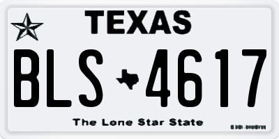 TX license plate BLS4617