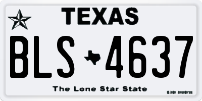TX license plate BLS4637