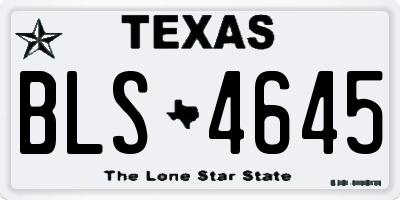 TX license plate BLS4645