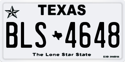 TX license plate BLS4648