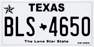 TX license plate BLS4650