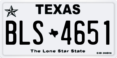 TX license plate BLS4651