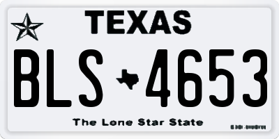 TX license plate BLS4653