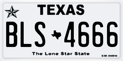 TX license plate BLS4666