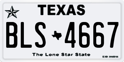 TX license plate BLS4667