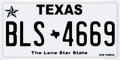 TX license plate BLS4669