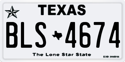 TX license plate BLS4674