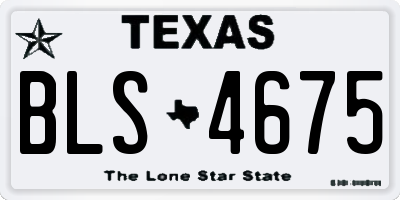 TX license plate BLS4675