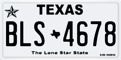 TX license plate BLS4678
