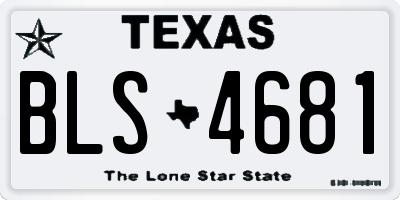 TX license plate BLS4681