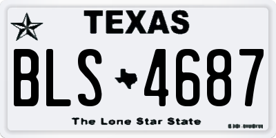 TX license plate BLS4687