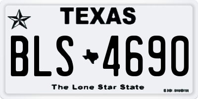 TX license plate BLS4690