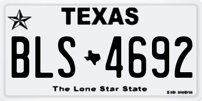 TX license plate BLS4692
