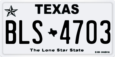 TX license plate BLS4703