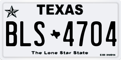 TX license plate BLS4704