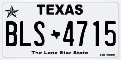TX license plate BLS4715