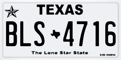 TX license plate BLS4716