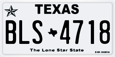 TX license plate BLS4718