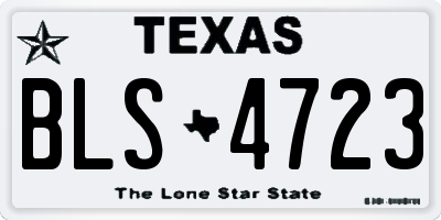 TX license plate BLS4723