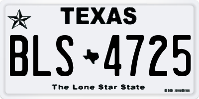 TX license plate BLS4725