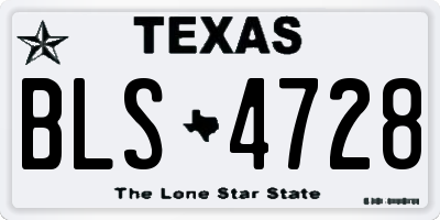 TX license plate BLS4728