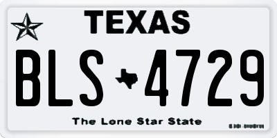 TX license plate BLS4729