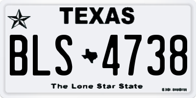 TX license plate BLS4738