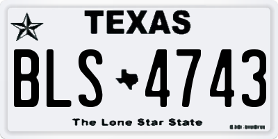 TX license plate BLS4743